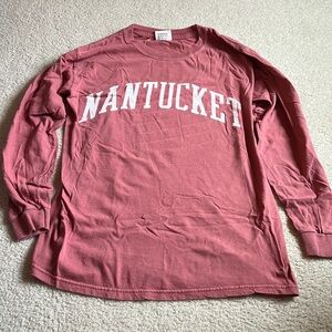 Nantucket Red long sleeve shirt, Comfort Colors size Small